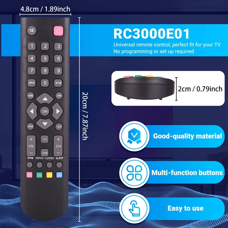 Replacement Remote Control For TCL Universal Remote Control RC3000E01 RC3000E02 08-RC3000E-RM201AA TLC-925 RC200