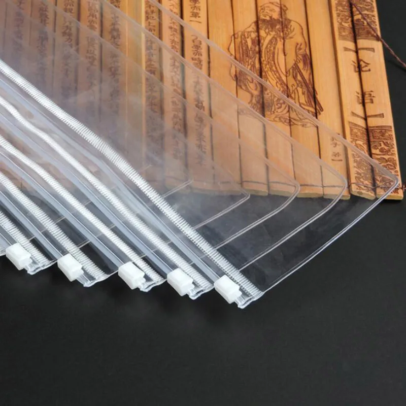 50pcs Clear Plastic Watch Band Packaging Bag PVC Long Necklace Jewelry Display Zipper Storage Pouches Thicken