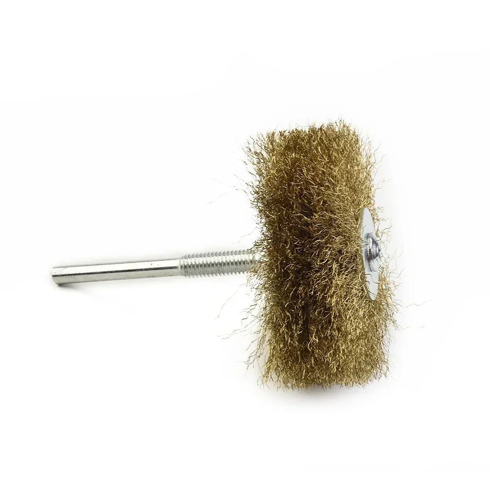 1pc 6mm haste de bronze cobre fio roda escovas ferramenta elétrica para escultura em madeira ferrugem dremel acessórios ferramentas rotativas polimento escova