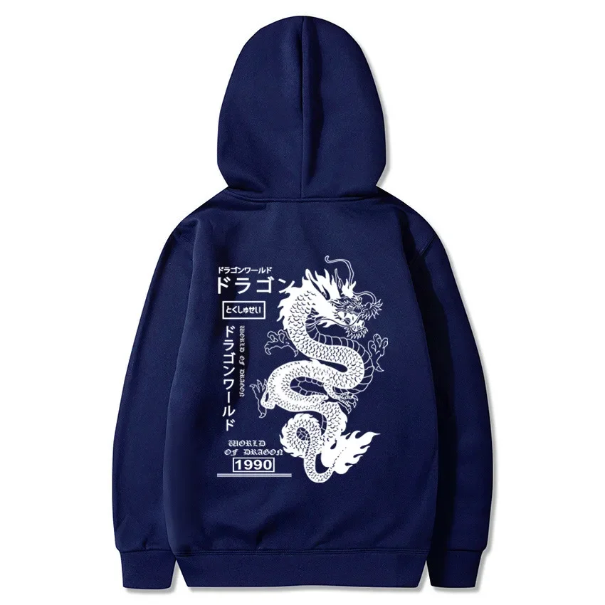 Chinese Dragon Men\'s Hoodies Women Pullover Spring Autumn Casual Japanese Anime Sweatshirts Hoodies Oversize Sweatshirt