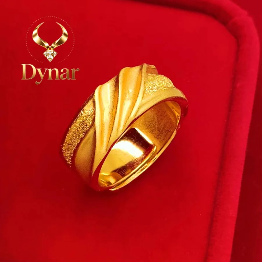 Dynar Jewelry    luxury real gold 24k certifid stars and sea men's ring au9999 gold wave pattern live ring Give a gift to your b