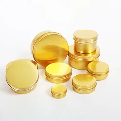 5g to 60g Gold Aluminum Box Cream Jar Metal Tin Cans Cosmetics DIY Refillable Jar Tea Aluminum Pot