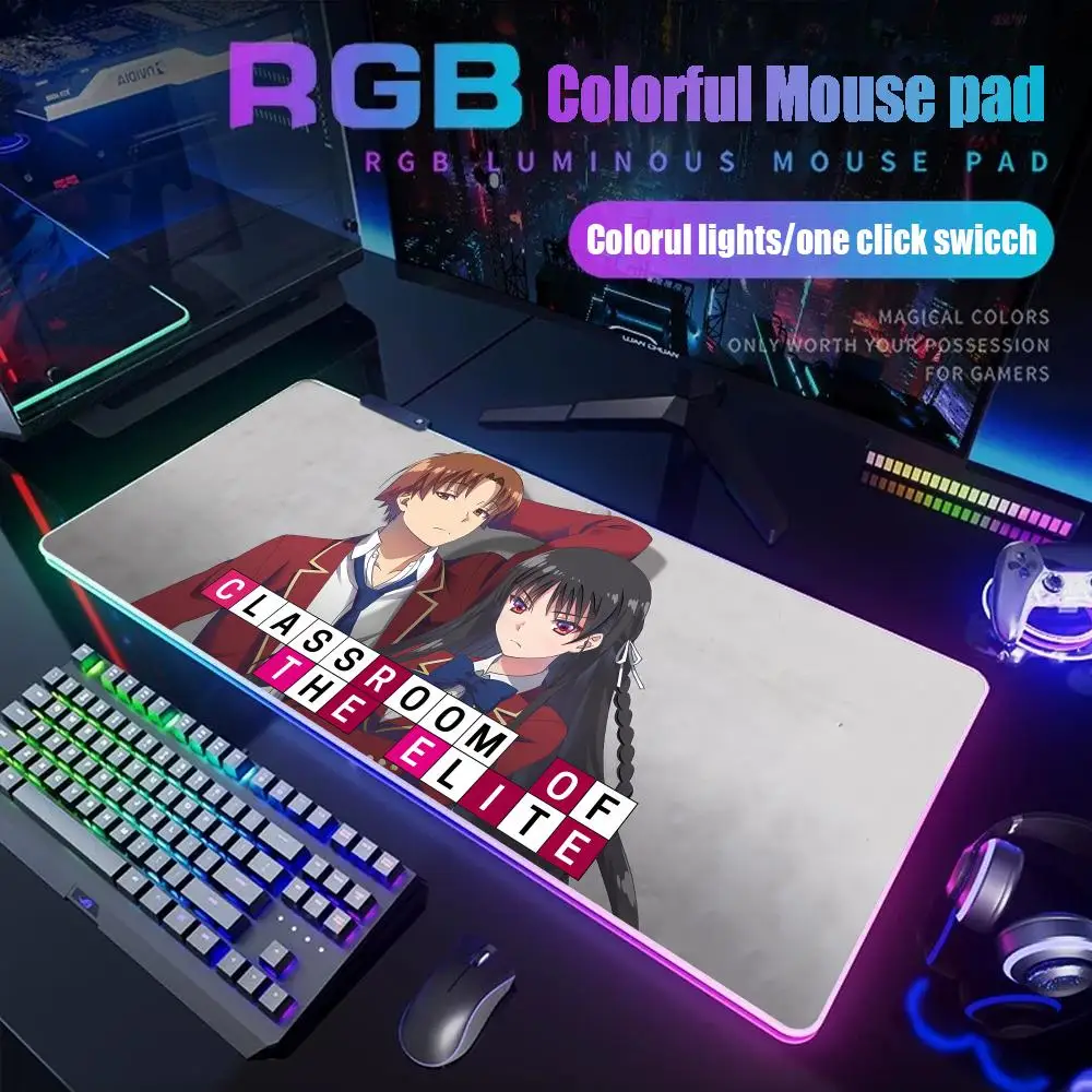 

Коврик для мыши Classroom of the Elite, геймерский настольный коврик с RGB-подсветкой, светодиодный коврик для мыши, игровой настольный коврик, большой коврик для мыши с подсветкой