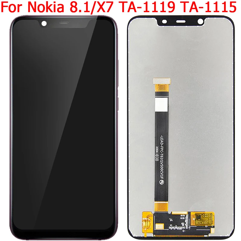 

New Original For Nokia 8.1 Display LCD Screen With Frame 6.18" Nokia X7 TA-1119 TA-1121 TA-1128 LCD Display Parts