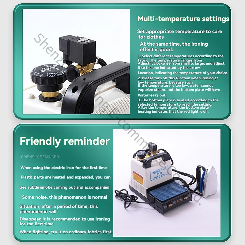 ST-76 Household Hand-held Iron Industrial Commercial Steam Ironing Machine Electric Heating Small Electric Iron with Boiler
