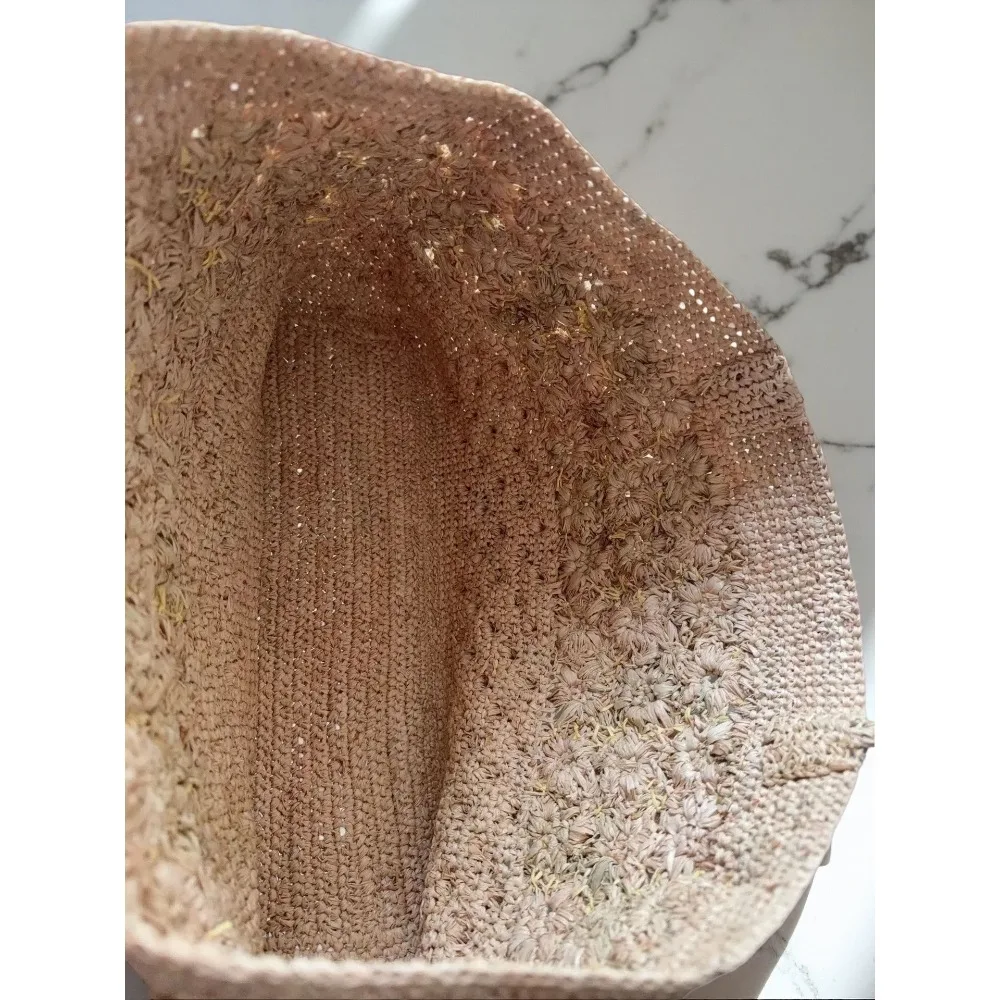 Retro Literary Artistic Women's Bag Summer Handmade Crochet Doudou Raffia Woven Straw Small Fashion Beach Portable Shoulder