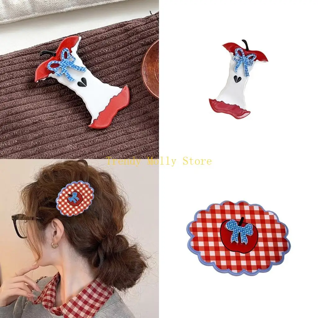 

N5KB Элегантная заколка для волос с 3D фруктами для женщин, легкая металлическая заколка с надежным захватом