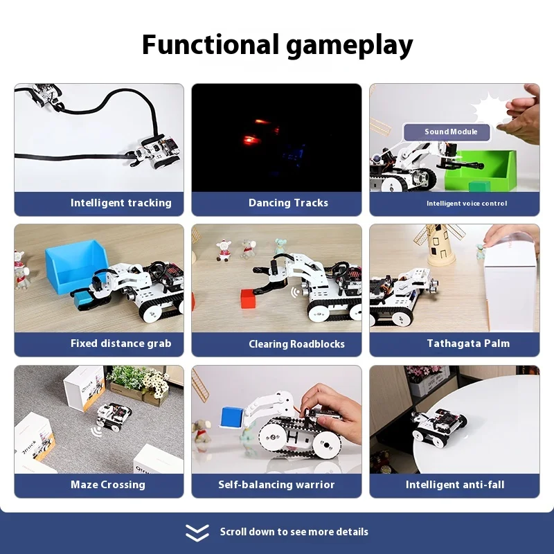 Microbit Graphical Programmable Robot Qtruck Creator Education Crawler Patrol Handling Intelligent Carts