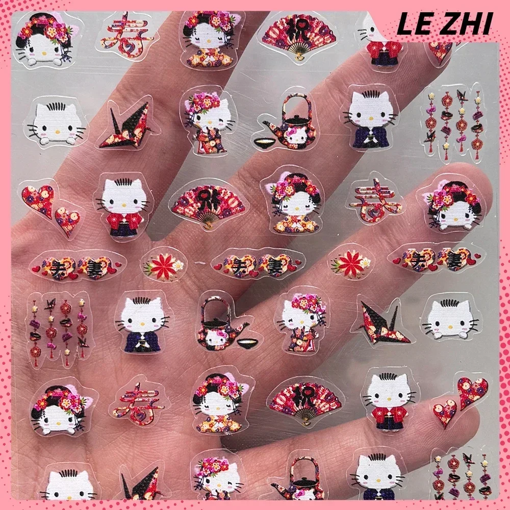 Kawaii Cute HelloKitty Doll Nails Stickers Party Favors Diy Handwork Notebook Computer Mobile Phone Case Stickers Party Supplies