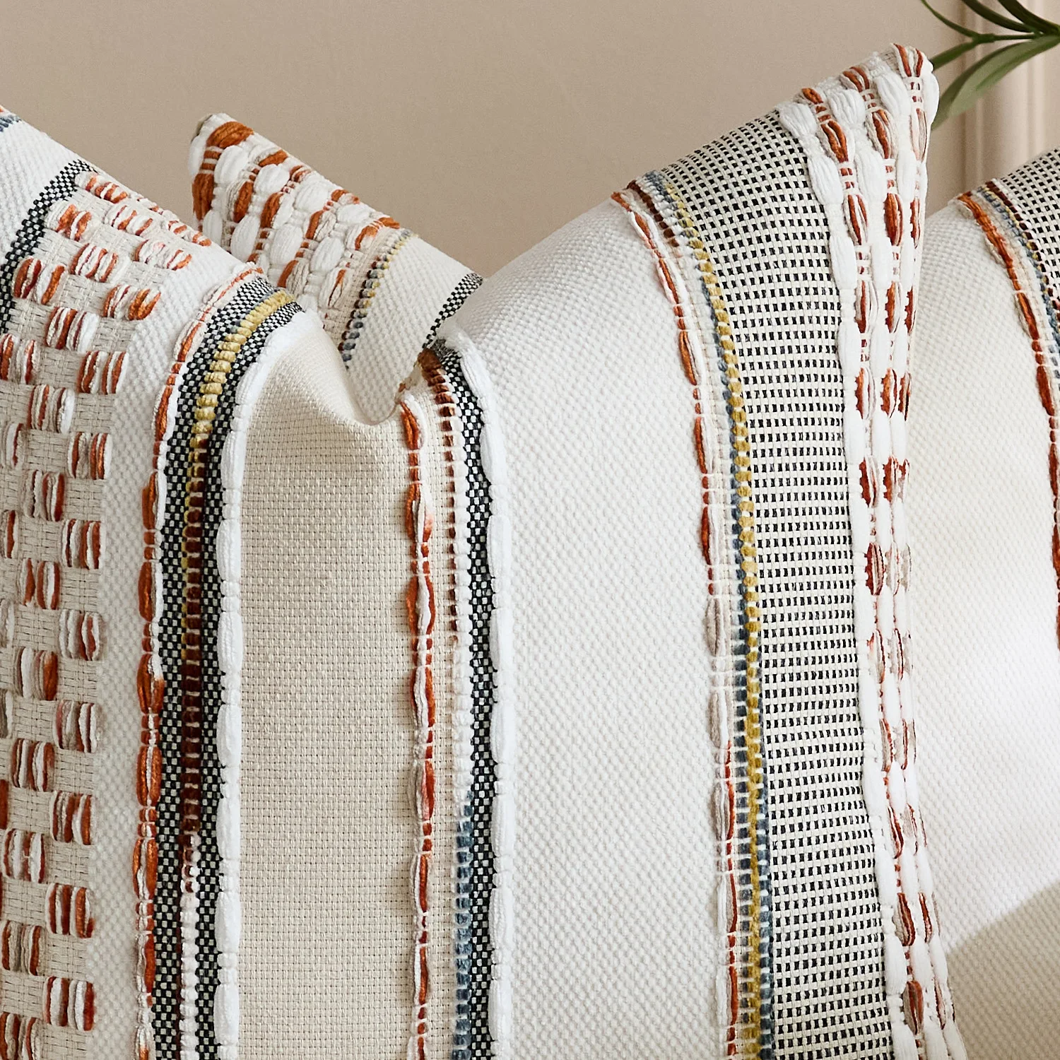 Bohemian-Stil Gestreifter Textur-Kissenbezug Cojines 45x45 Chenille Gewebte Dekorative Kissenhüllen Kopfteil-Kissenbezüge – Detail 9