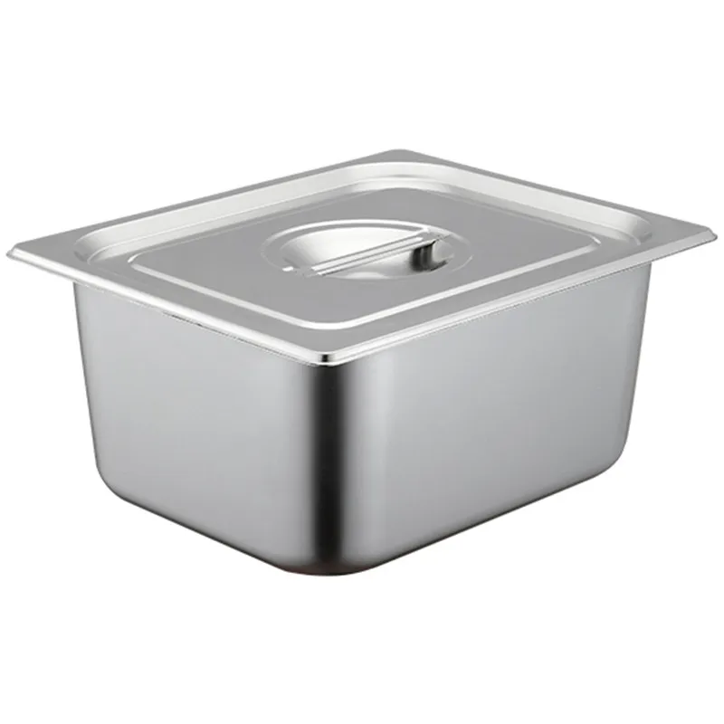 Stainless steel basin Rectangle parts basin with lid Square  Fractional plate Fast food car box Food  Milk tea shop