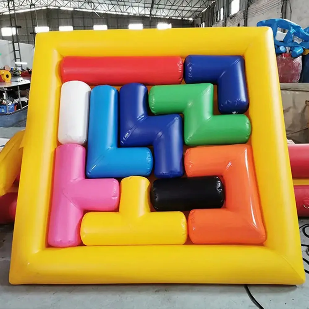 Outdoor InflatableTetris Fun Warm Up Game Team Competition Carnival Game oy Props Inflatable Sports Game free ship