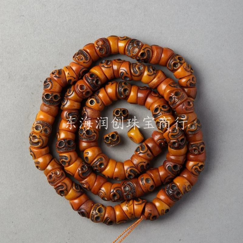 Tibetan-style yak bone A-dai Shituo Linzhu large intestine 108-piece Buddhist prayer beads accessories