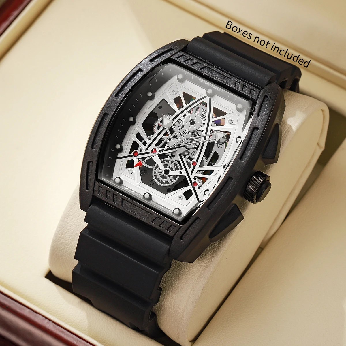 Luxury Watch Jacob And Co - 高級トノースケルトンダイヤルメンズクォーツ時計カジュアルシリコンストラップスポーツ腕時計レロジオマスキュリーノ時計（箱なし）
