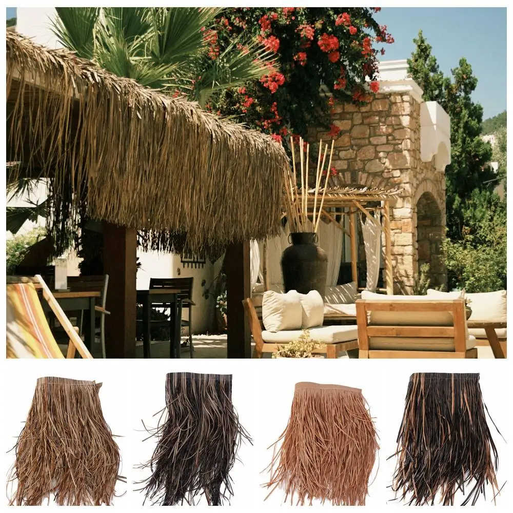 Artifical Plant PVC Simulation Straw Roof Fake Natural Thatch Decorative Retardant Rainproof Grass Roof Home