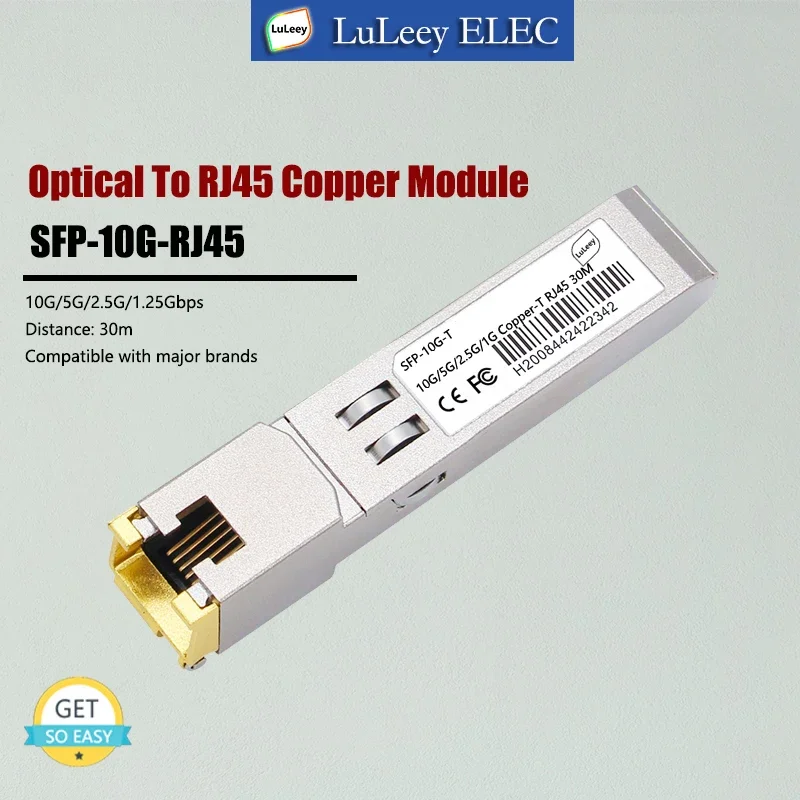 10G SFP+ To RJ45 Optical Module Conversion DDM 10G 30m 10G/5G/2.5G/1.25G Compatible Ubiquiti Cisco Mikrotik TPLINK 10Gbase-T