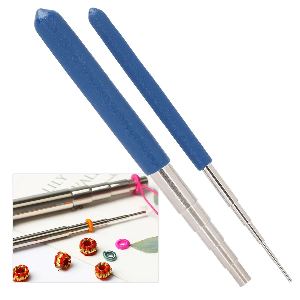 2PCS Carbon Steel Wire Wrapping Mandrels Round 10 Sizes Jewelry Making Tool Step Mandrel Micro 1.5mm-10mm Jump Ring Mandrel