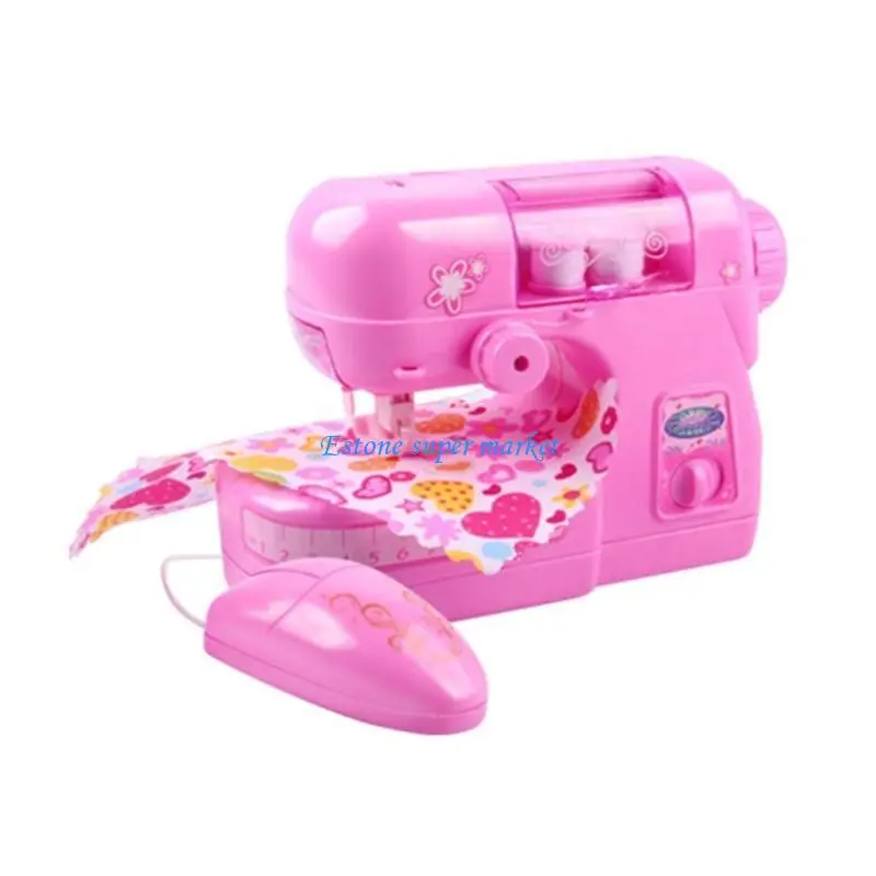 090B Pink Toy Sewing Machine Electric Children Sewing Machine ALL Pink Small Size Gift for Kids Beginners