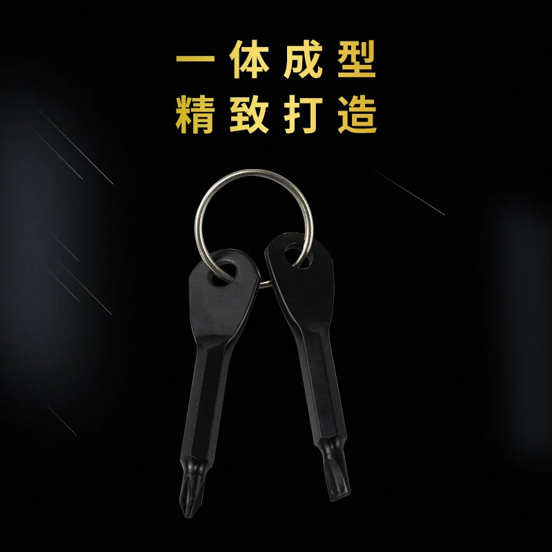 Mini CRV Steel Keychain Screwdriver Slotted Phillips Portable Folding Multitool for Outdoor DIY Home Repair Emergency Gift