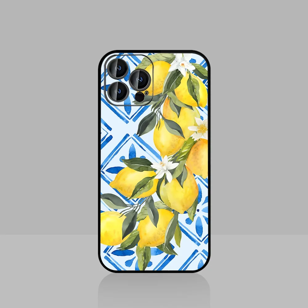 

Cute Artistic Lemon Mobile Phone Case For iPhone 16 15 11 12 14 13 Pro Max Mini X XSMax XR 7 8 Plus SE4 16e Silica Covers Fundas