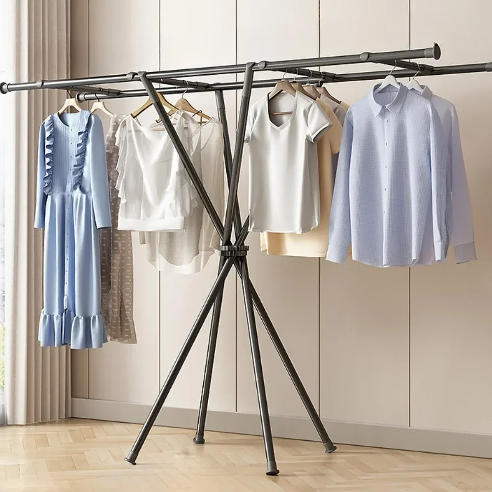 Foldable Drying Rack X-Shaped Clothes Hanger Indoor Save Space Balcony Elevated Design Modern Simplicity Simple Clothes Rack