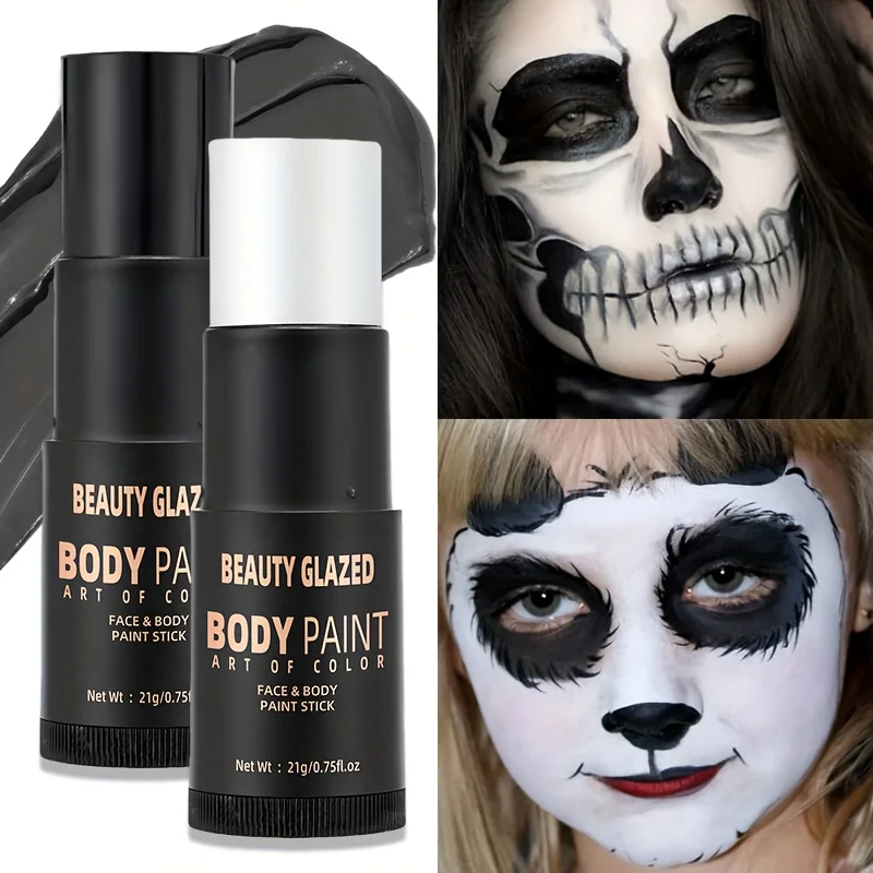 5-Color Face & Body Paint Stick,Easy Blend,Halloween,Vampire, Clown, Skull Makeup,Durable & Long Lasting,Halloween Makeup
