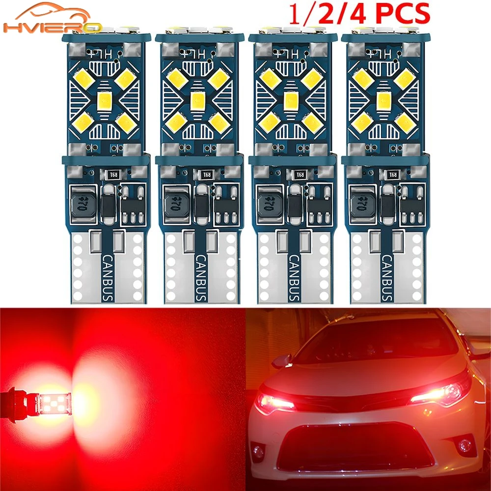 

1/2/4pcs T10 2016 15SMD W5W 194 Car Side Wedge Turn Signal Clearance Light LED Bulb Ultra Bright Auto Reverse Brake Parking Lamp