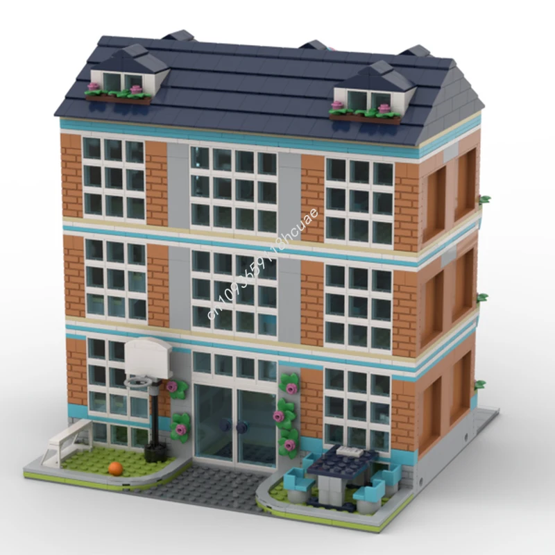 2152 pçs moc modular escola modelo de construção blocos arquitetura artesanato brinquedos educação tijolo idéia diy presentes natal