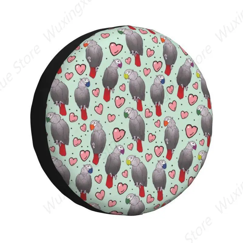 African Grey Parrot Spare Wheel Tire Cover for Prado Pajero Wrangler Psittacine Birds Jeep RV SUV 4WD 4x4 Vehicle Accessories