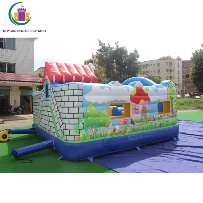 

Custom PVC Inflatable Fun City Bouncy Castle Kids' Outdoor Theme Park Model with Slide Accessories Included-Ship by Sea