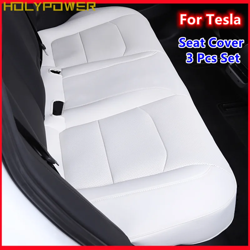 For Tesla Model 3 Y S X Seat Cover 3 Pieces Set 8 Grade Anti Fouling Nappa Leather Seat Cushion Car Interior Accessories