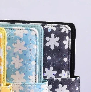 A6 Snowflake Button PU Leather DIY Binder Notebook Only Cover Diary Books Schedule Covers School Stationery