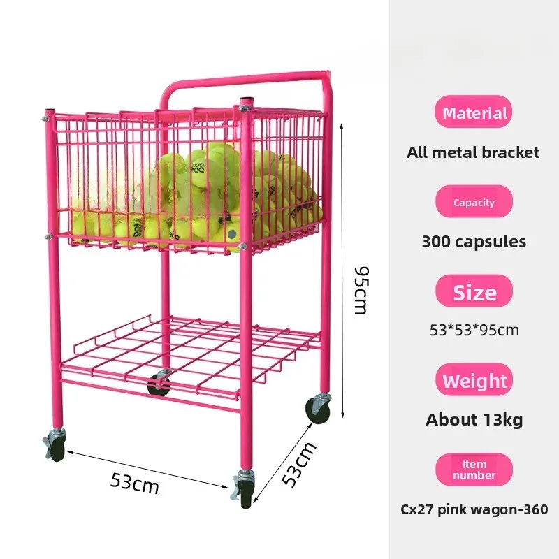 كرة تدريب محمولة قابلة للطي، سلة ذات سعة كبيرة مع منتقي كرة بعجلات