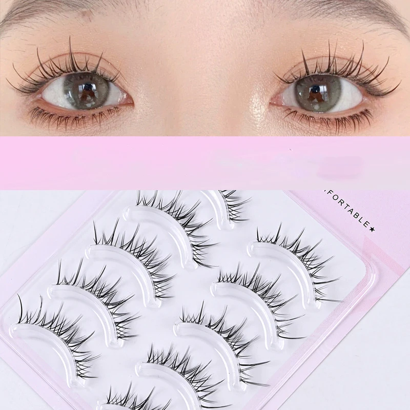 رموش صناعية يابانية ، مكياج بنمط طبيعي ، وصلات رموش رفيعة ، رموش تنكرية ، رموش اصطناعية مانغا ، 5 أزواج #1