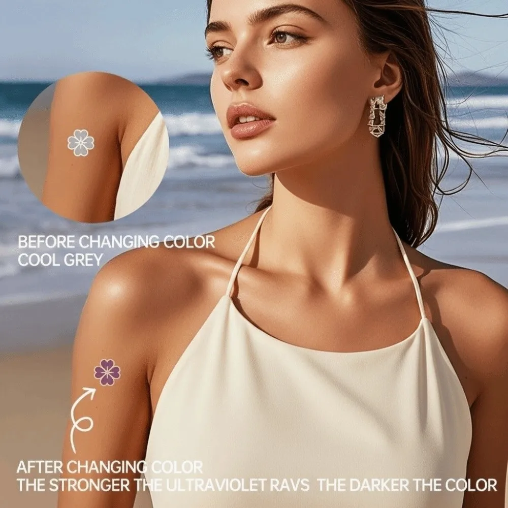 Waterproof UV Detection Sun-proof Tattoo Stickers DIY Disposable Photosensitive Temporary Tattoos Long Lasting