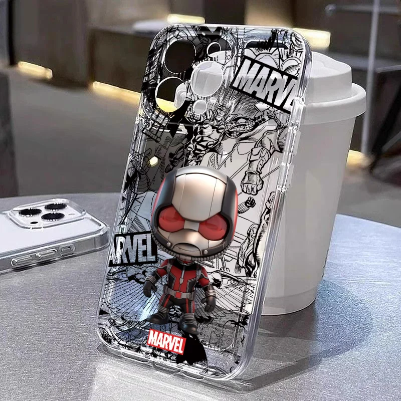 Marvel Ant Man Cool For Realme10 9 C30 53 63 Narzo50 Find X5 Reno12 11 10 8 7 6 Pro Plus Transparent Space Phone Case Funda Capa