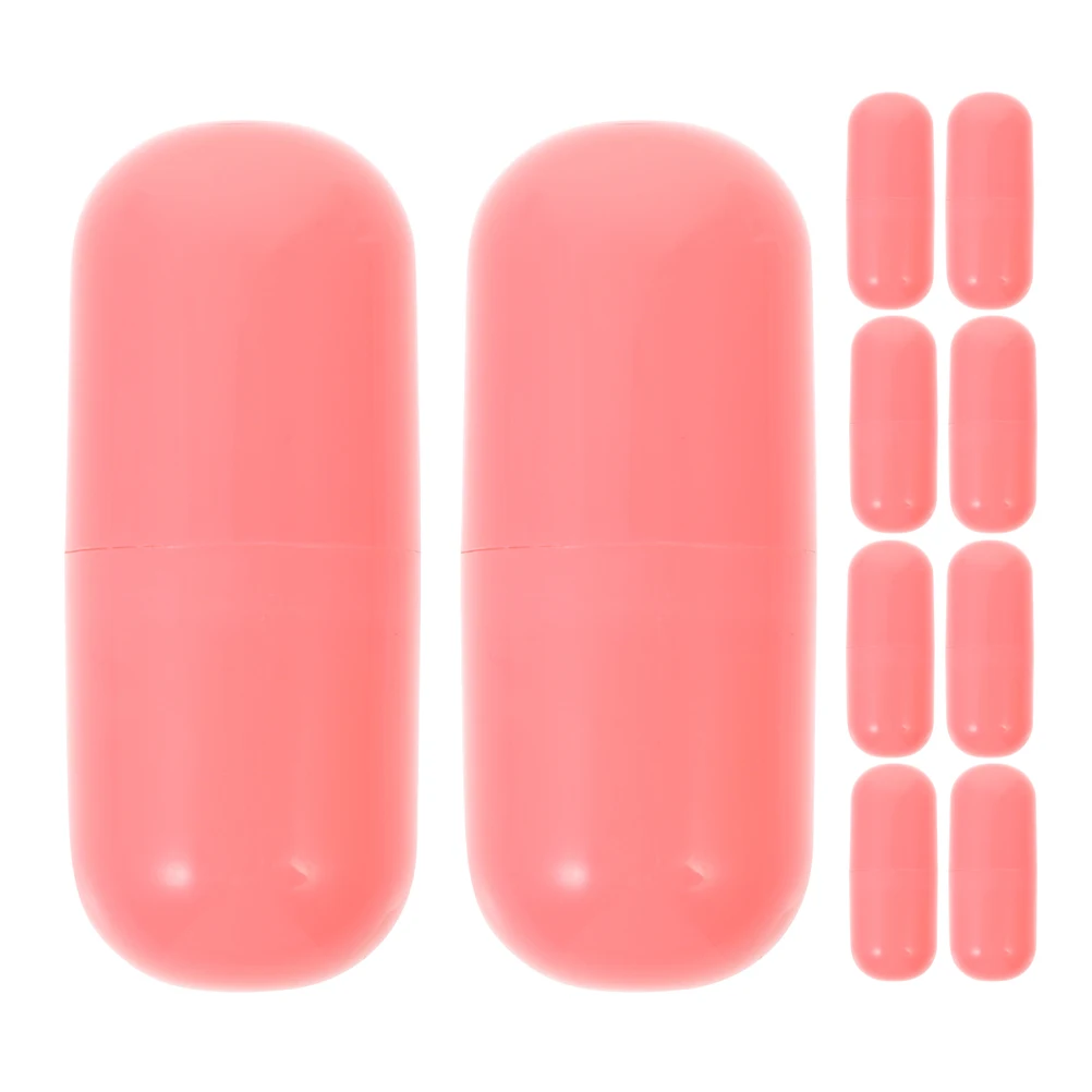 

10Pcs Mini Pill Lipstick Capsules Empty Lip Balm Containers Portable Lip Gloss Travel Box Lipstick Holder for Purse Beauty