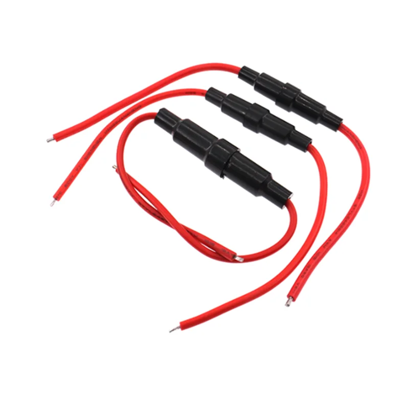 20pcs 5x20 6x30 mm Inline Glass Tube Fuse Holder Screw Types Fuses Boxes 22 AWG Wire Line Support 250V 125V 12V