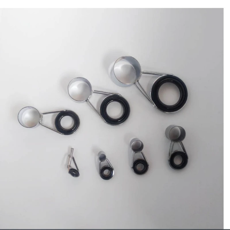 1Set High Carbon 7 Packs Meer Angelrute Zubehör Carbon Stahl Abschnitt Guide Ring Zubehör Angelrute Guide Auge angeln Lieferungen – Detail 3