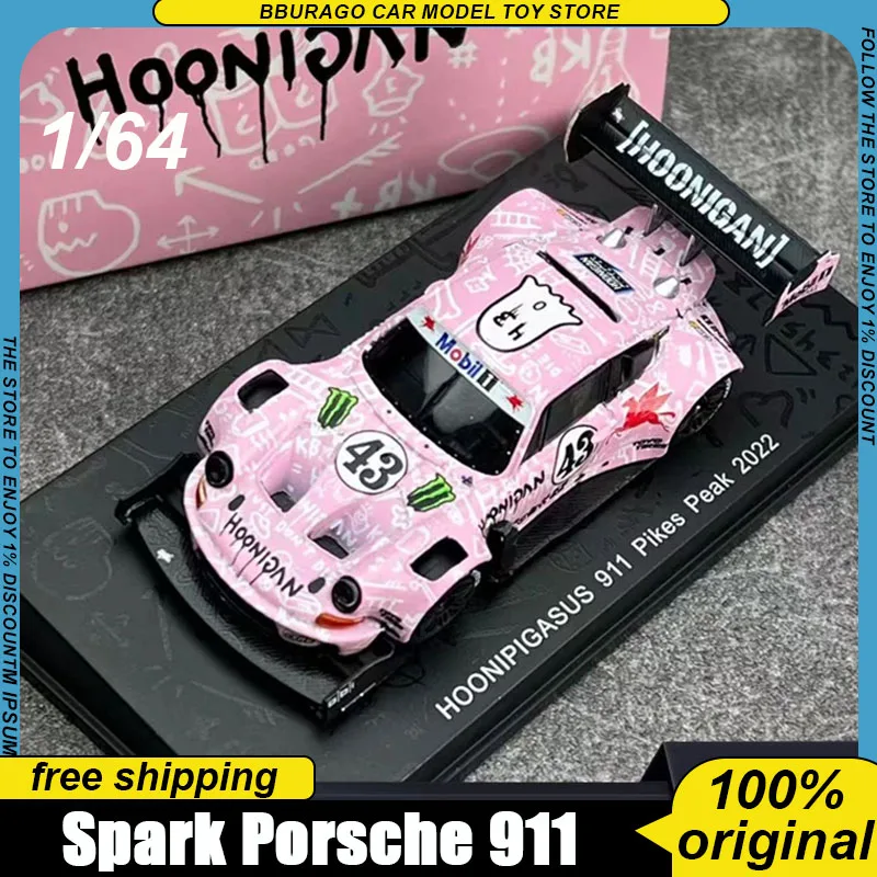 Preventa: Coche a Escala 1:64 Porsche 911 GT3 R, Modelo Fundido a Presión, Pikes Peak Hoonipigasus y Le Mans Iron Dames, Juguetes Coleccionables, Regalos para Niños y Niñas