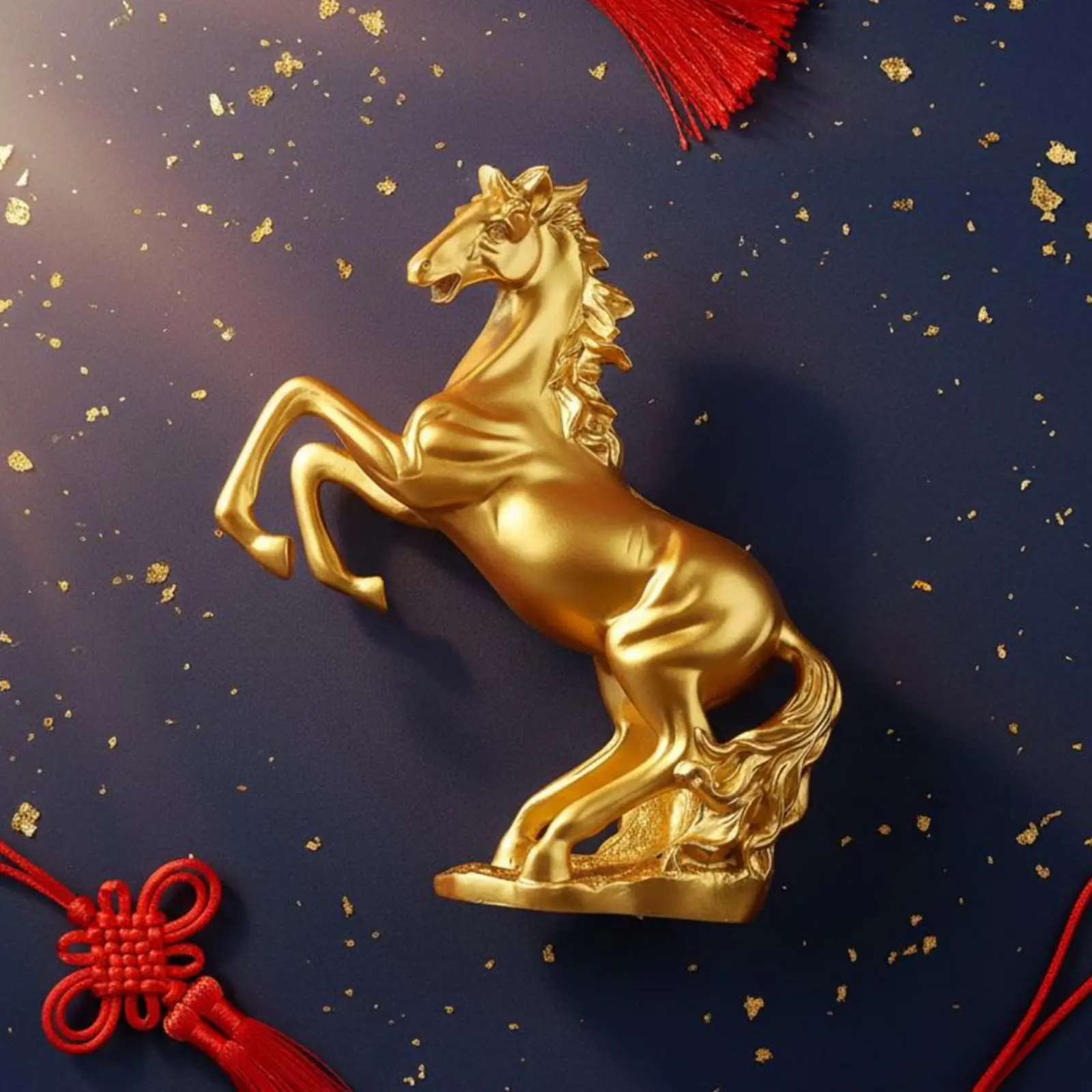 Figura decorativa de caballo en resina – Feng Shui para el hogar - imagen 4