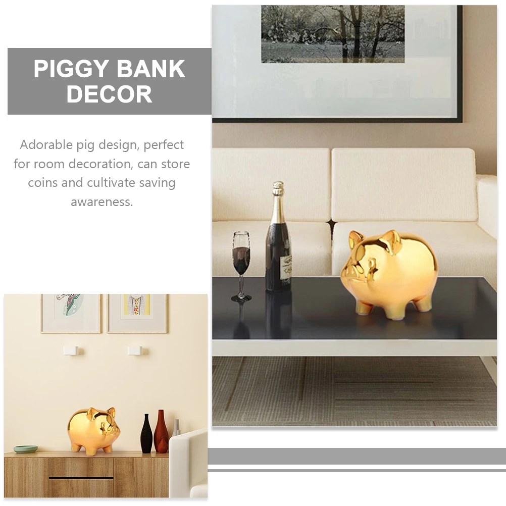 

Ceramic Piggy Bank Medium Size Cute Pig Shape Coin Container Home Decoration Money Saving Pot Piggy Bank Money Saving Box