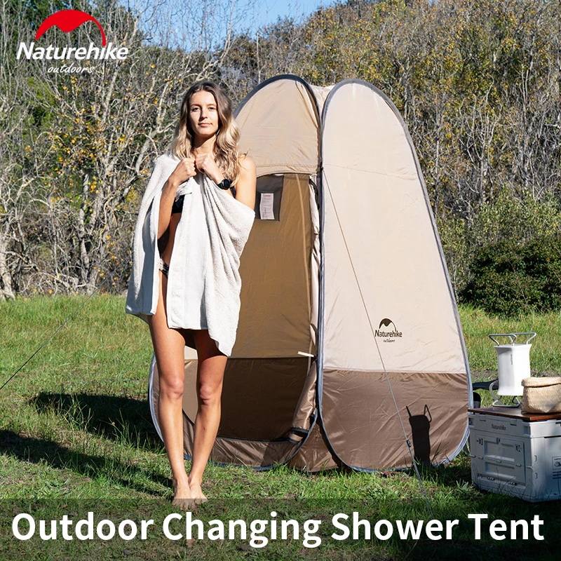 

Naturehike Folding Shower Tent Outdoor Privacy Toilet Camping Beach Fishing Changing Fitting 210D Silver Coated Shelter Pop Up