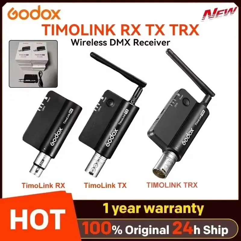 Godox TimoLink TX RX TRX Wireless DMX Transmitter Receiver Set Automatic Frequency Hopping Built-in CRMX Lumenradio