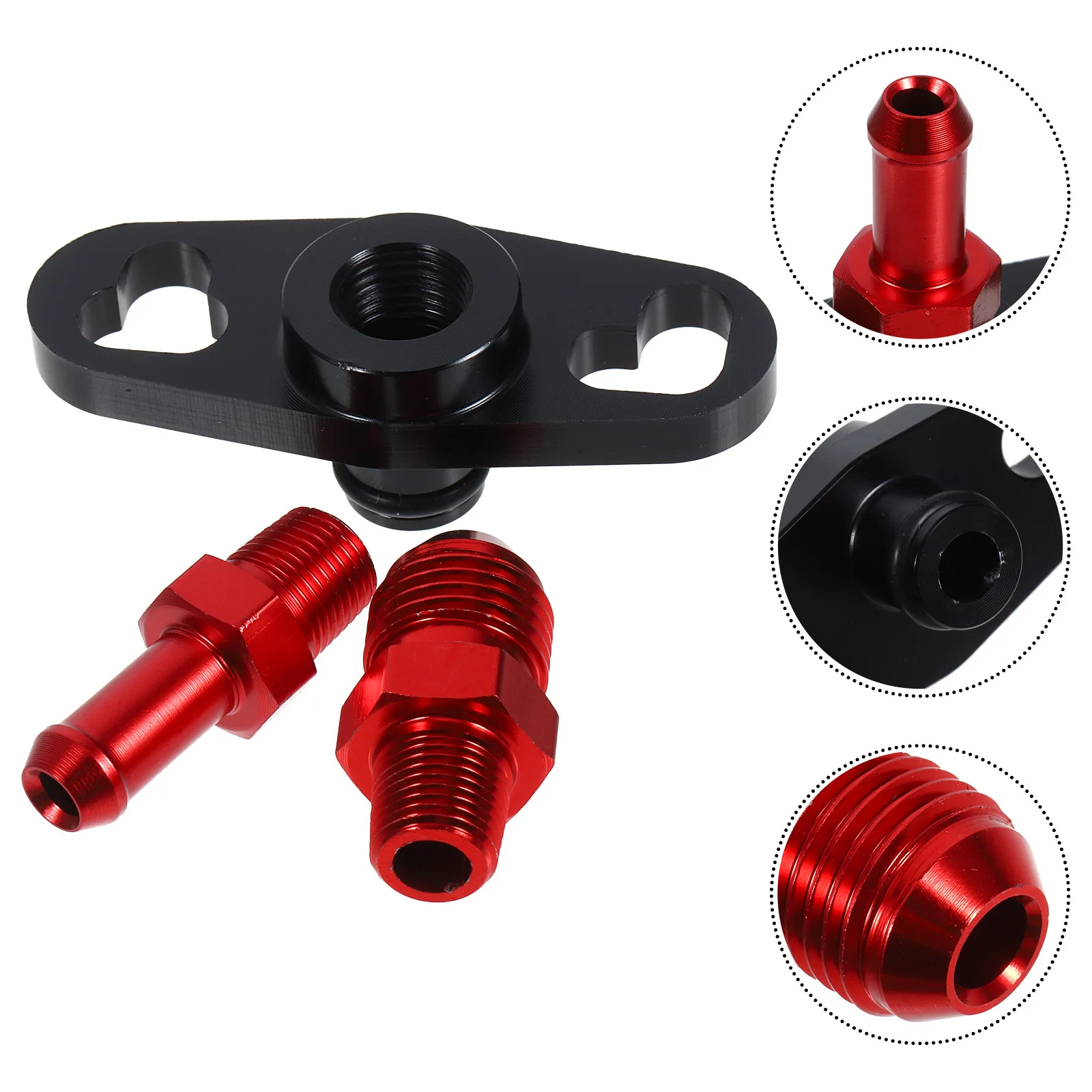 

3Pcs Fuel Pressure Regulator Base Durable Reliable Easy Install Improve Vehicle Performance Car Accessory Fuel Rail Adapters