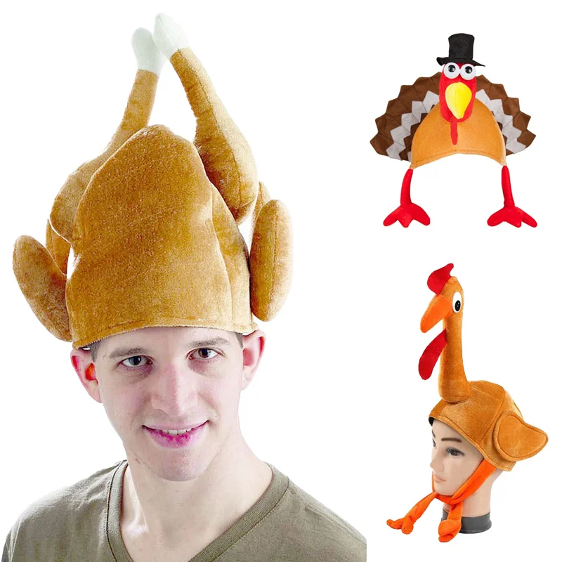 

1pcs Funny Carnival Chicken Leg Hat Christmas Thanksgiving Decoration Turkey Hat Adult Carnival Hat Costumes Accessories