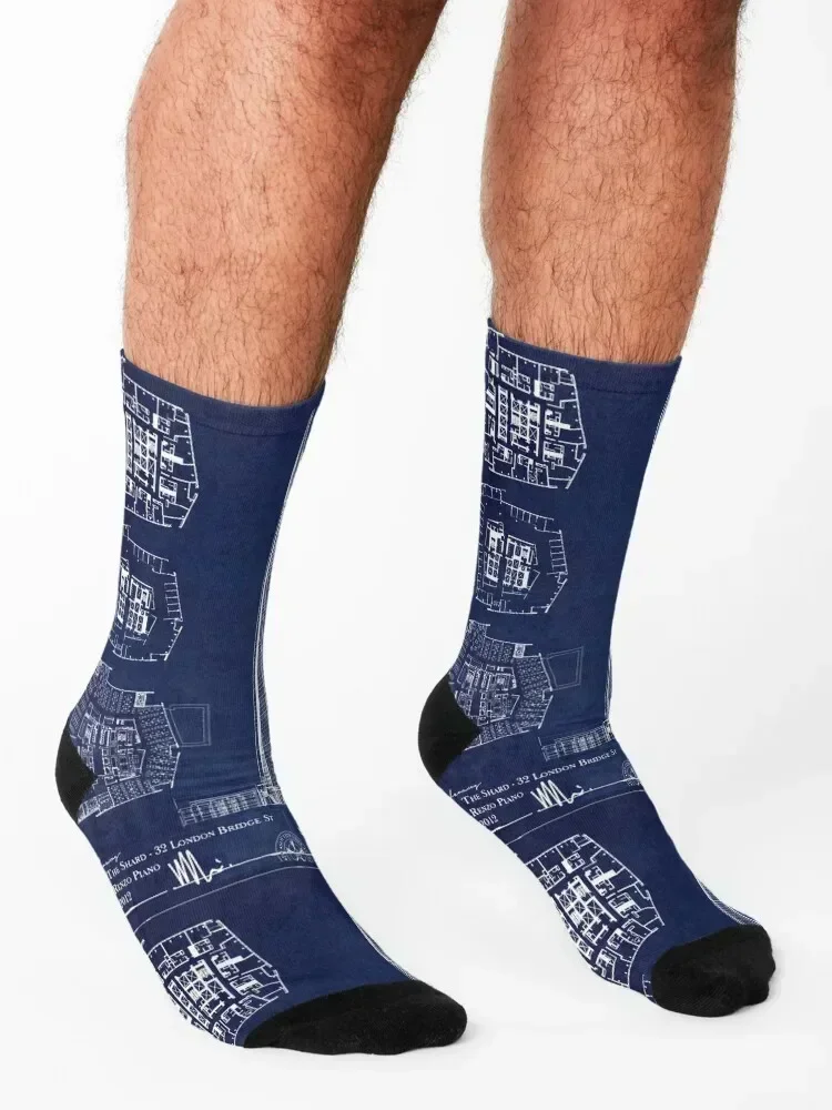 The Shard Architecture Blueprint [A] Socks Running Stockings compression cycling professional running Women Socks Men's