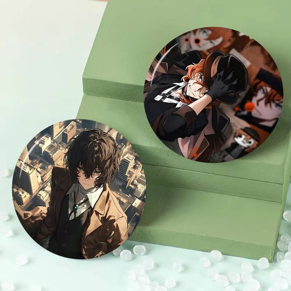 Bungo Stray Dogs Anime 58mm Cute Series Pins Funny Badge Interesting Cartoon Animals Brooches Backpack Clothes Gift Accessory