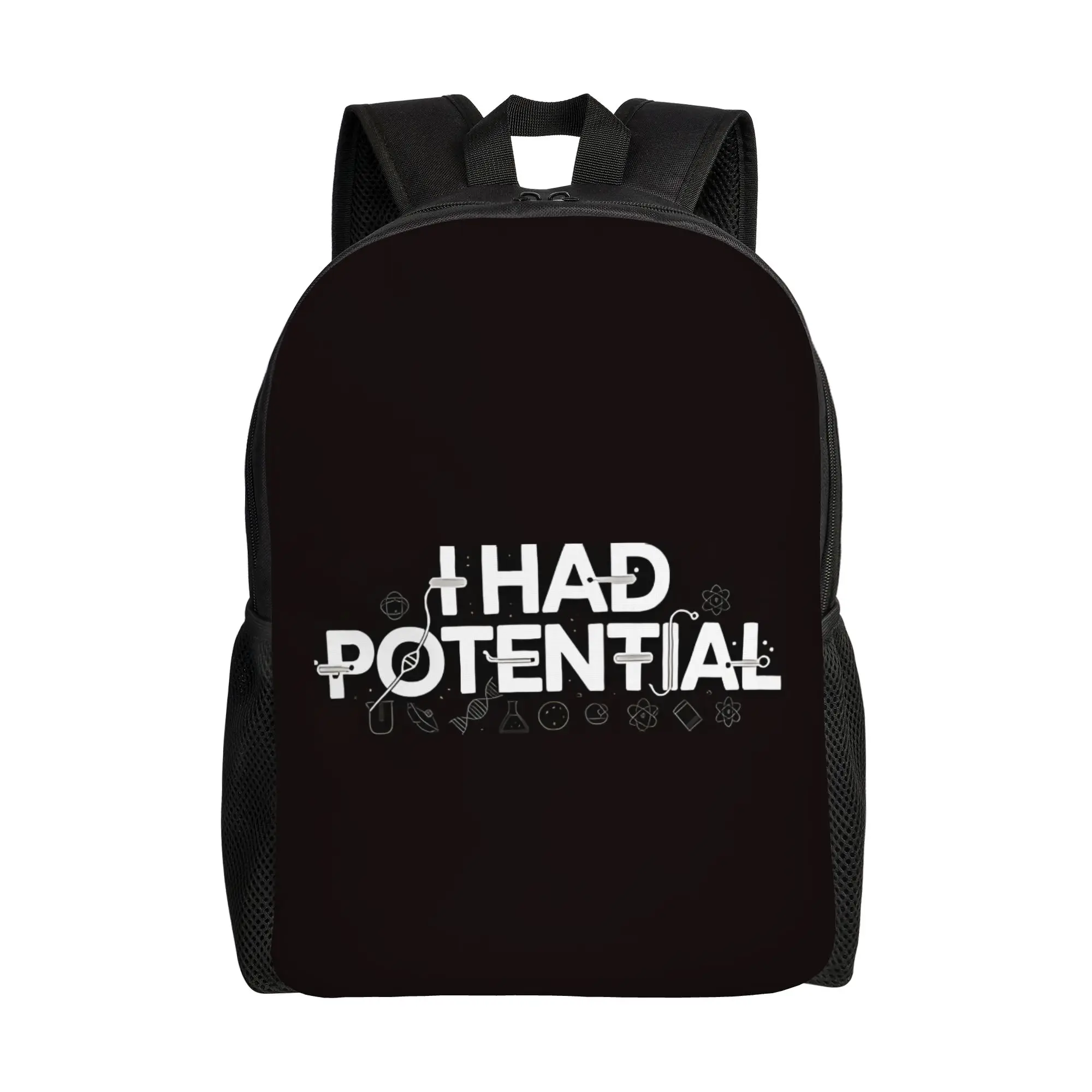Back to school season I Had Potential – Nerd Humor  Physics Pun Knapsack  Teenager Dual-Use Backpack