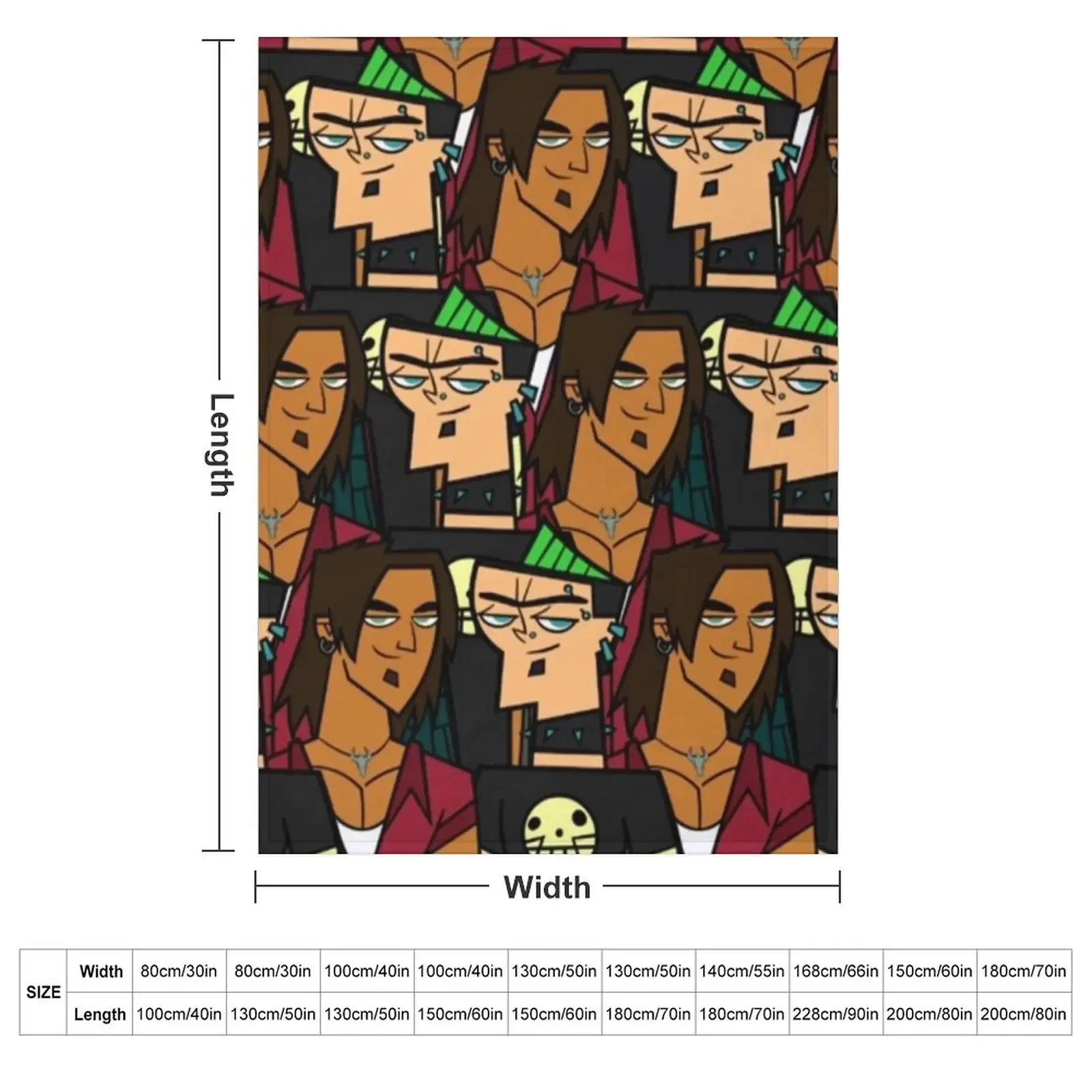 Total Drama: Duncan/Alejandro Throw Blanket couch cozy soft plush fuzzy picnic outdoor blanket